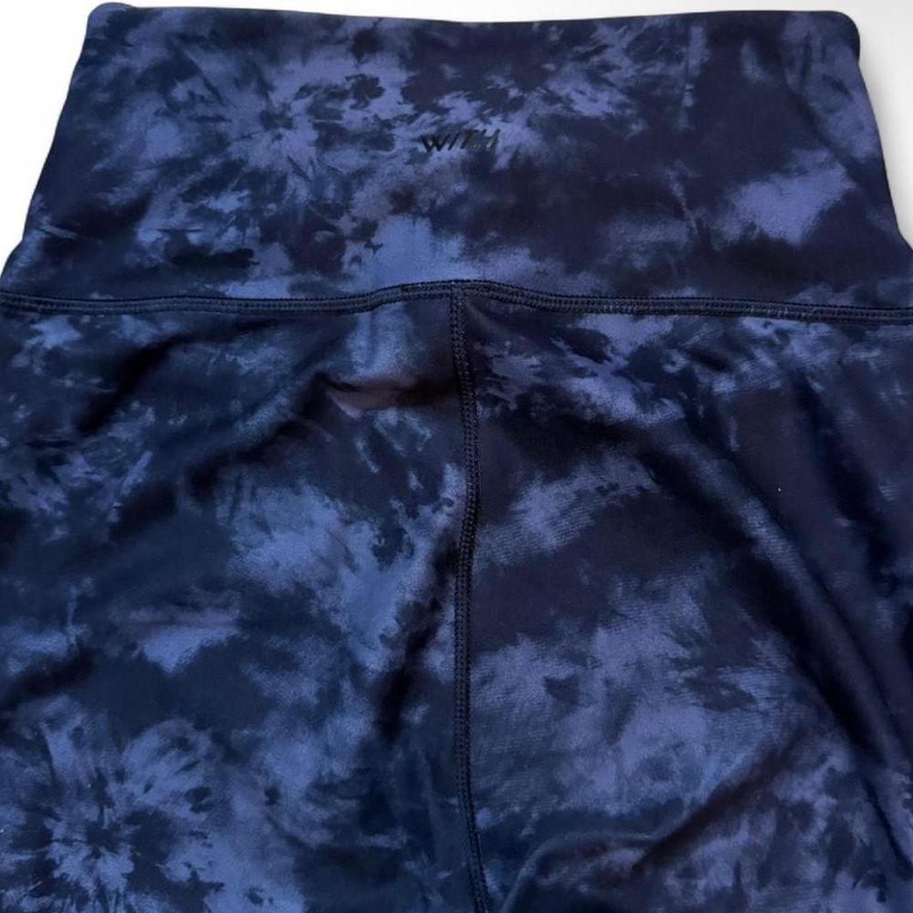 Wear It To Heart Tie Dye Blue & Gray High Waist Reversible Leggings - Picture 6 of 6